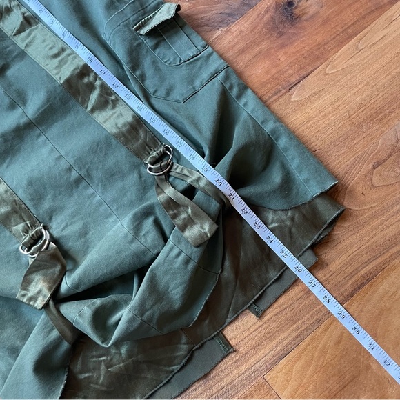 Vintage Syrup Clothing Co. 90s Grunge Army Green Skirt with Adjustable Straps - Picture 10 of 11
